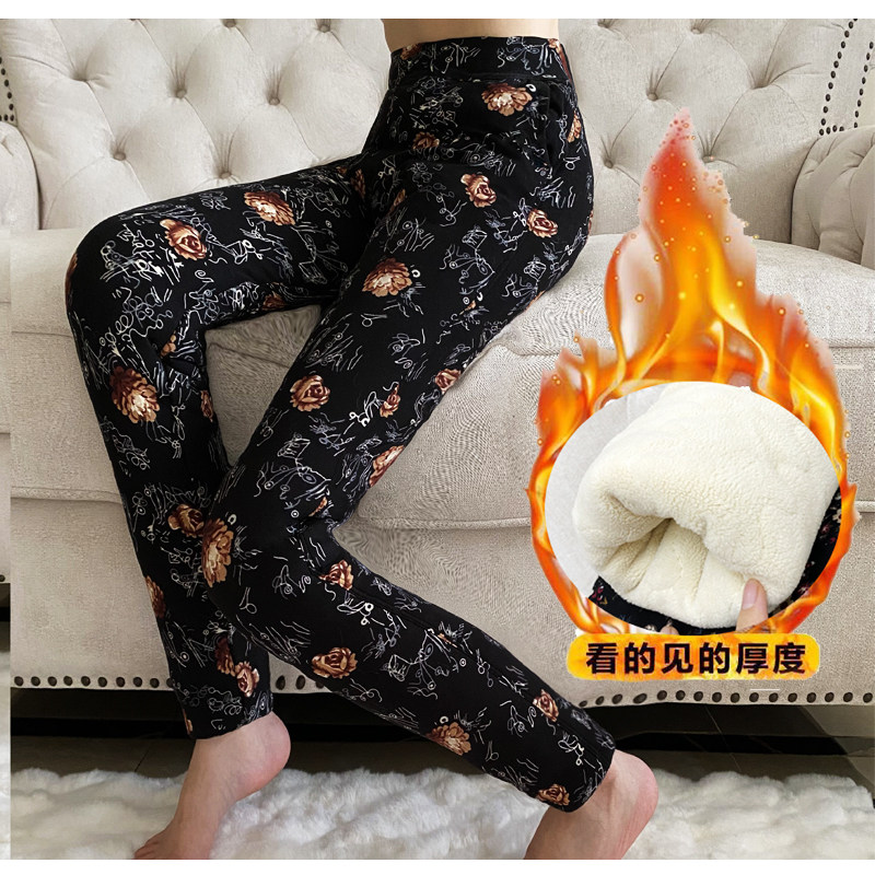 特厚羊羔绒棉裤女冬保暖裤高腰显瘦加绒加厚打底裤外穿大码女裤子