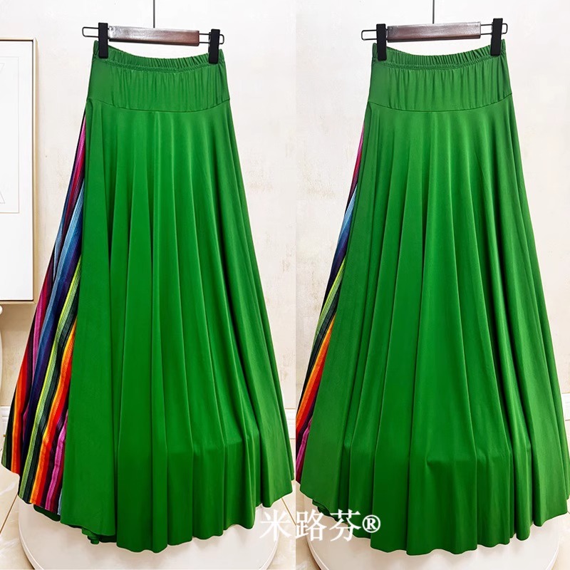 7米大摆裙子跳舞长裙半身裙民族舞藏族舞交谊舞中老年广场舞裙夏