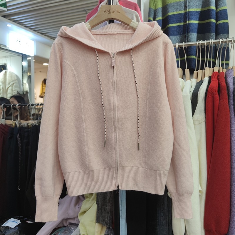 7708早春新款女连帽长袖针织衫毛衣开衫外套拉链抽绳打底衫天丝棉,女装/女士精品,毛针织衫,淘宝优惠券,粉丝福利购,淘宝优惠卷