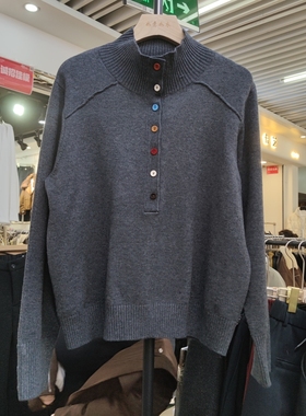 25331秋冬彩色单排扣子针织衫毛衣女春装纯色小清新毛衣外套