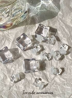 适配corss洞洞鞋配饰鞋花夏天仿真冰块透明鞋花亚克力diy鞋扣