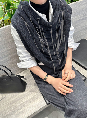 ALIN【镇店级代工】砖柜1.4w BC珠链100%山羊绒厚实大三角围巾