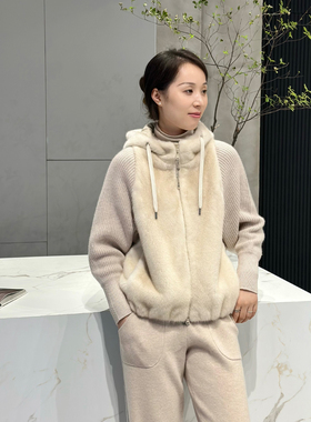 ALIN【BC鼎级线】意式休闲进口紫标级母貂意大利定纺羊绒水貂外套