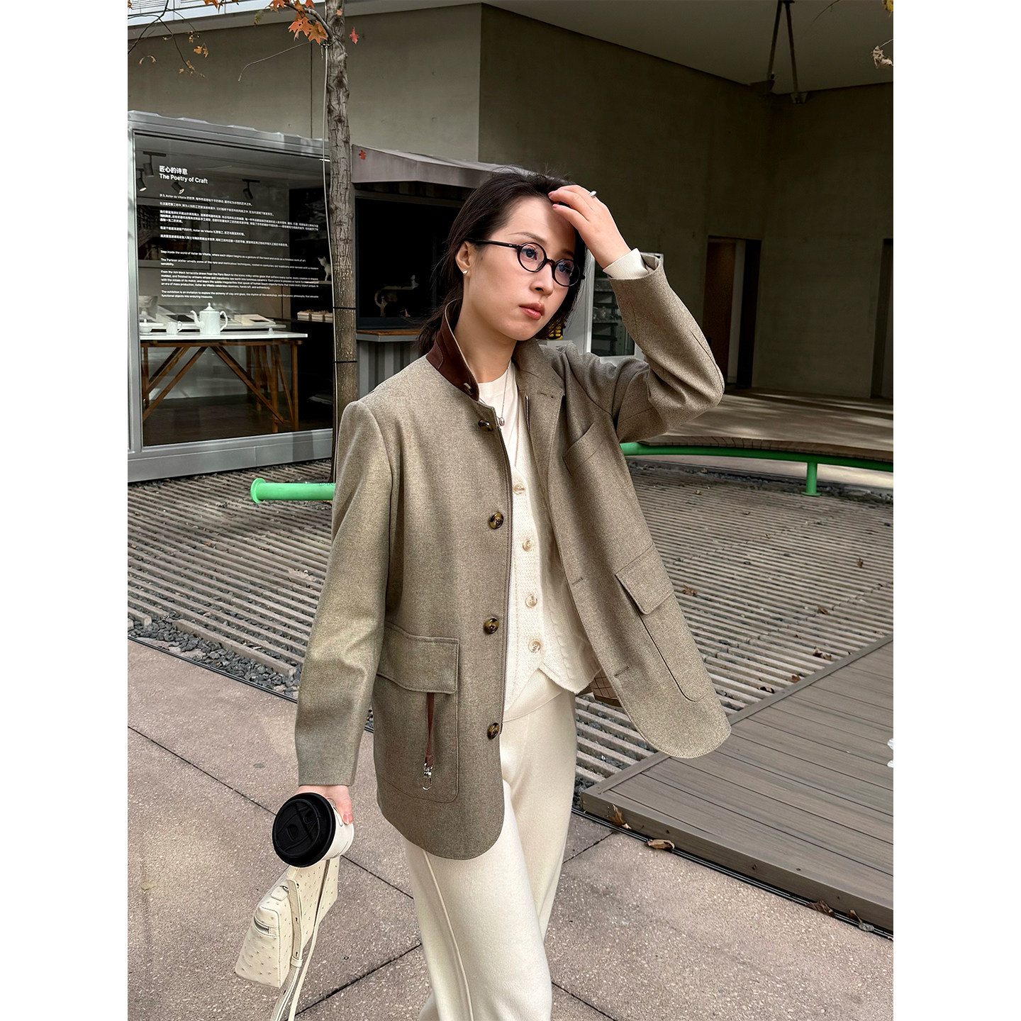 ALIN【鼎级线】LP意式老钱户外 混色羊绒羊毛roadster呢外套图片