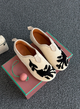 ALIN意式LP 澳洲羊毛+内里鹿皮 意大利真皮大底一脚蹬芭蕾乐福鞋