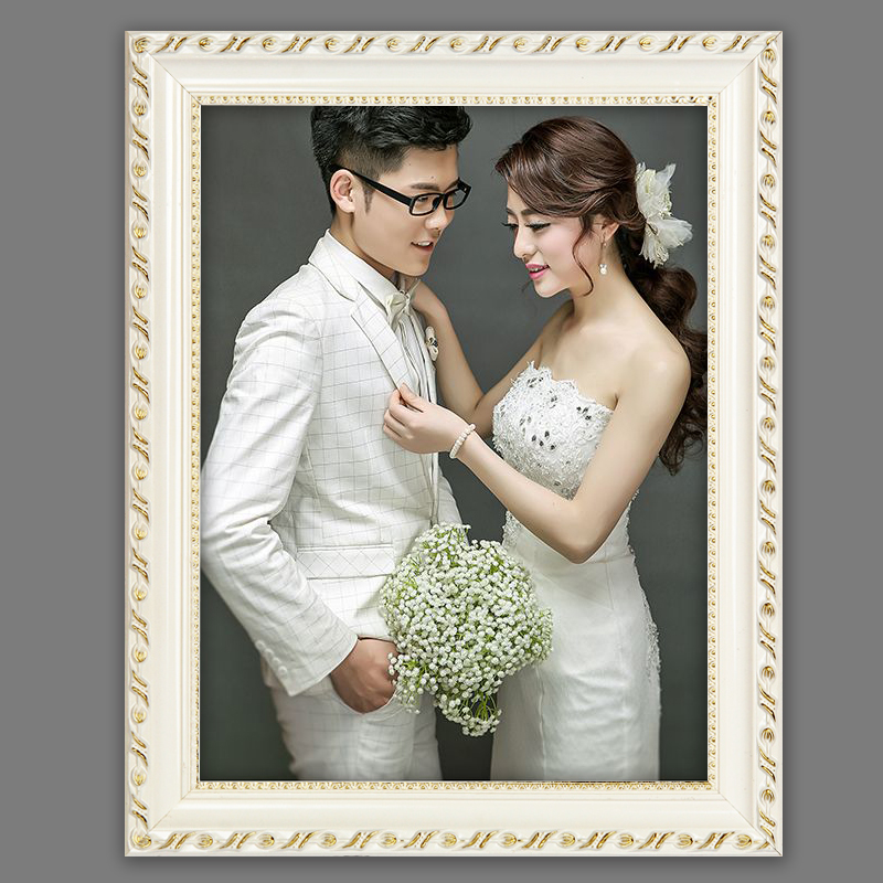 相框挂墙欧式大实木画框外框16 20 24 28 36寸婚纱照洗照片加相框