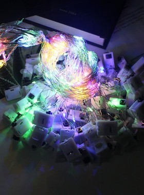 led礼盒蛋糕花束装饰彩灯灯串AG13电池灯串小白盒三档调节灯串