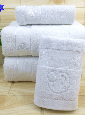 白色毛巾脱孝棉定制logo礼盒浴巾回礼办事家用宾馆洗浴用品洗面巾