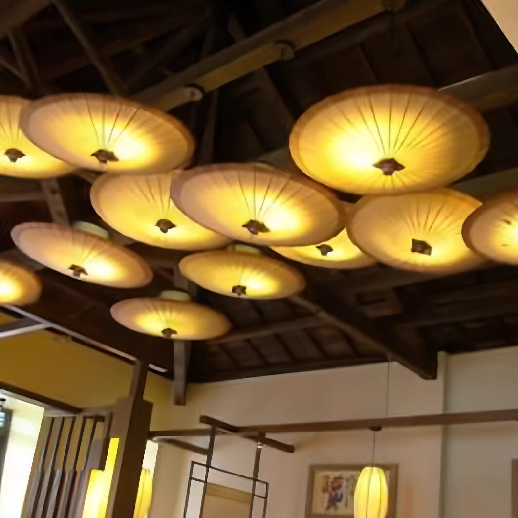 仿古装饰油纸伞灯led复古怀旧风中式火锅店饭店茶楼餐厅吊顶装饰