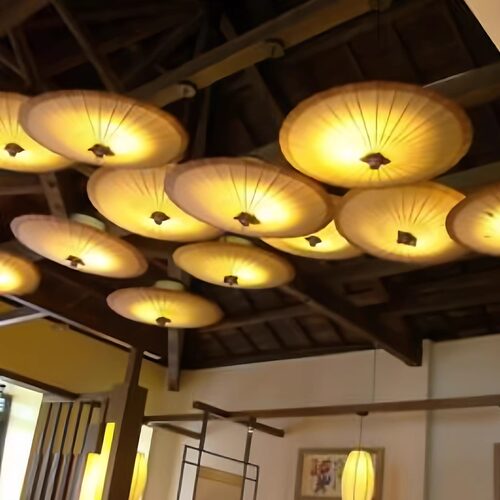 仿古装饰油纸伞灯led复古怀旧风中式火锅店饭店茶楼餐厅吊顶装饰