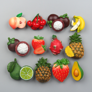 仿真水果草莓香蕉柠檬山竹3D立体冰箱贴磁贴家居装饰磁性贴留言贴