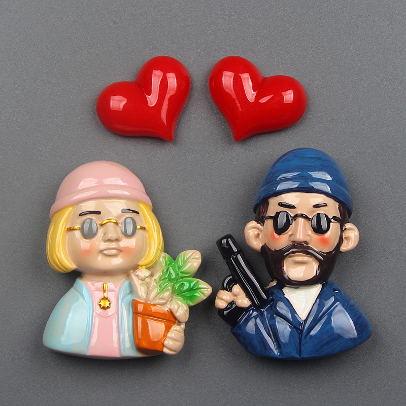 新款卡通创意立体杀手不太冷树脂冰箱贴磁贴家居装饰品黑白板贴