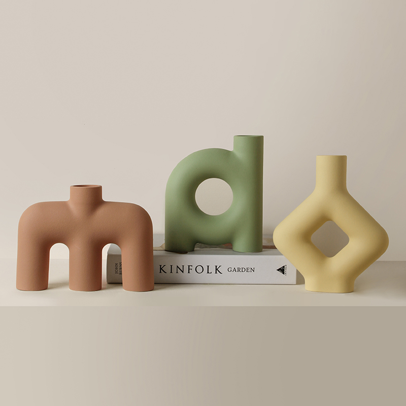 贝汉美奶油风花瓶摆件客厅插花卧室玄关电视柜创意家居陶瓷工艺品,家居饰品,花瓶,淘宝优惠券,粉丝福利购,淘宝优惠卷