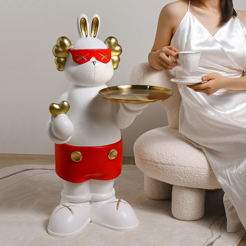 贝汉美暴力熊摆件创意客厅大型落地收纳托盘电视柜沙发旁软装饰品