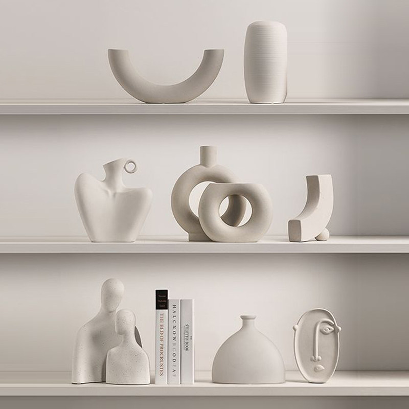 贝汉美ins风素胚陶瓷花瓶摆件侘寂风客厅插花酒柜民宿家居装饰品,家居饰品,装饰摆件,淘宝优惠券,粉丝福利购,淘宝优惠卷