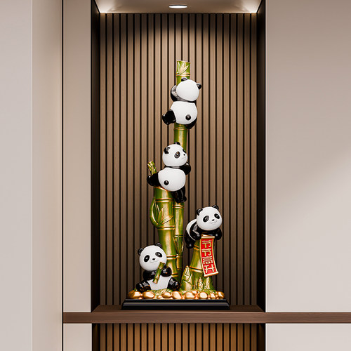 贝汉美节节高升熊猫摆件