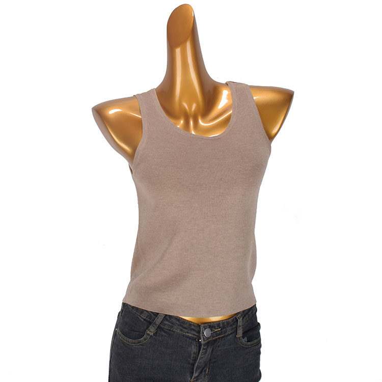 外贸单六羊毛针织吊带背心女春秋季新款内搭修身短款无袖软糯上衣