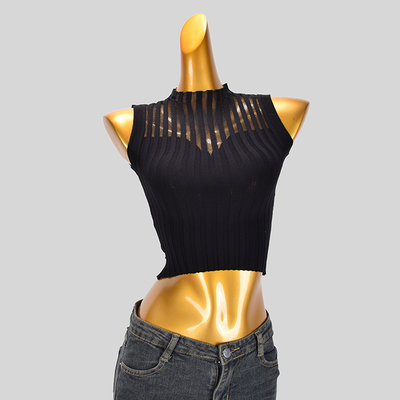 网纱拼接打底背心内搭针织上衣薄