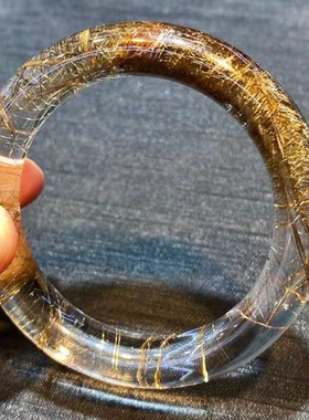 纯天然原矿金发晶晶体通透魔鬼发晶手镯