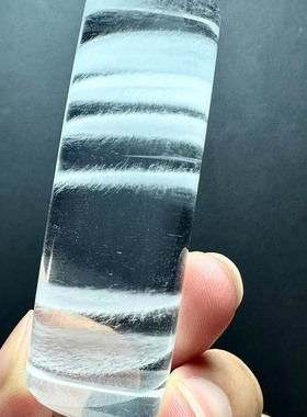 魅晶天然水晶晶体通透天然千层白兔毛印章白兔毛