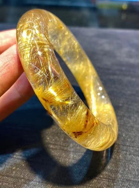 纯天然原矿钛晶晶体通透钛晶发晶手镯