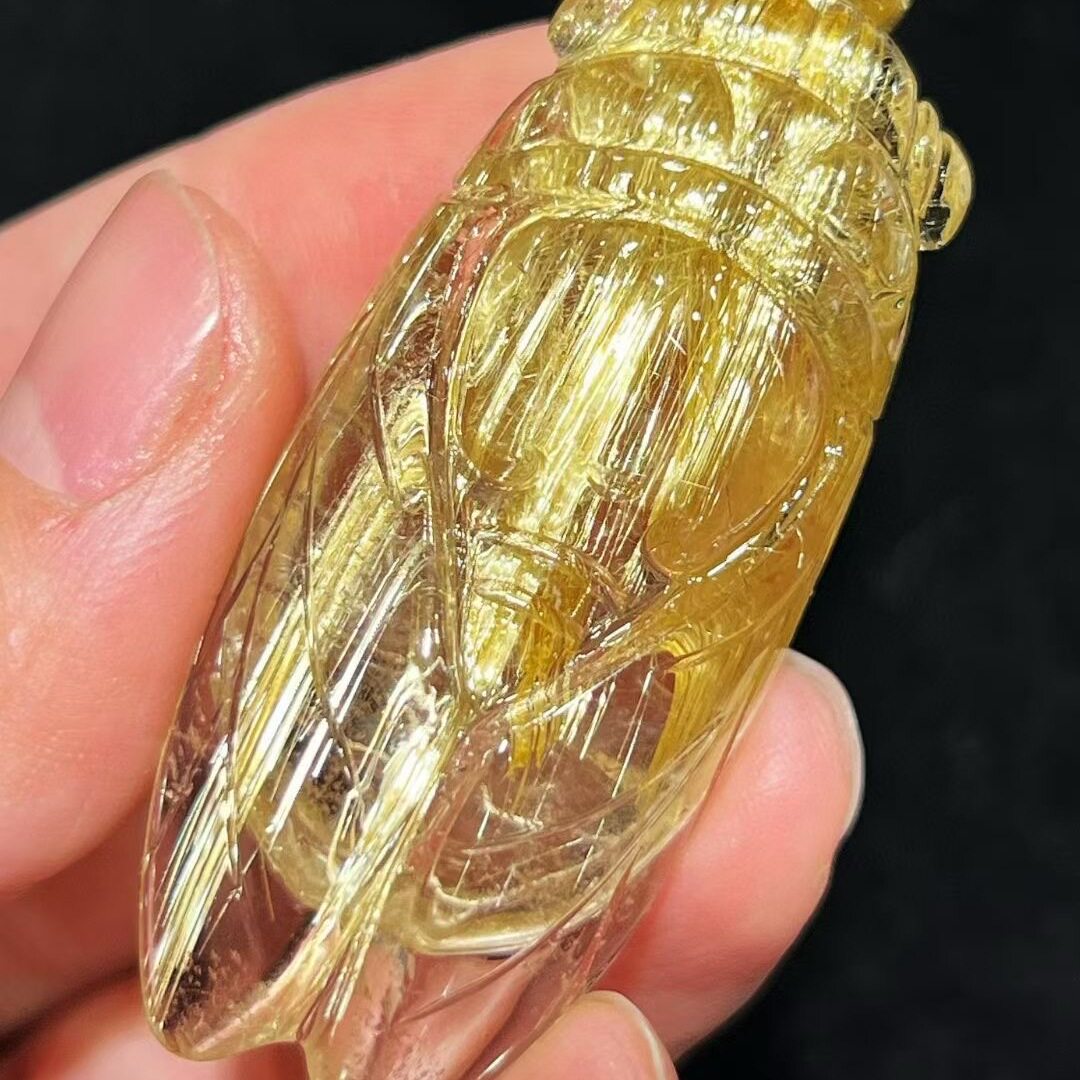 魅晶天然水晶晶体通透铜顺发知了金蝉一鸣惊人吊坠