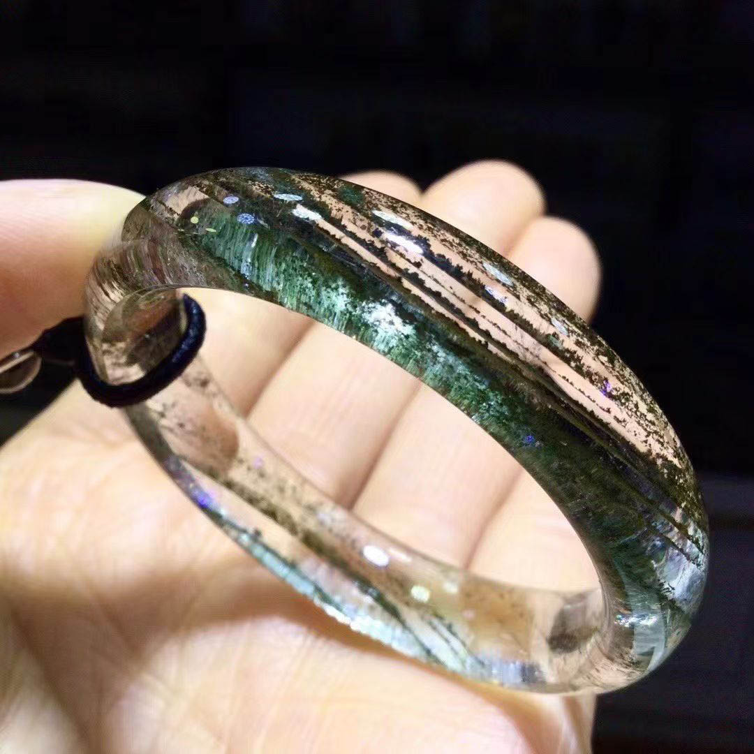 魅晶天然水晶晶体通透绿幽灵千层幽灵聚宝盆手镯手环转运圈吊坠