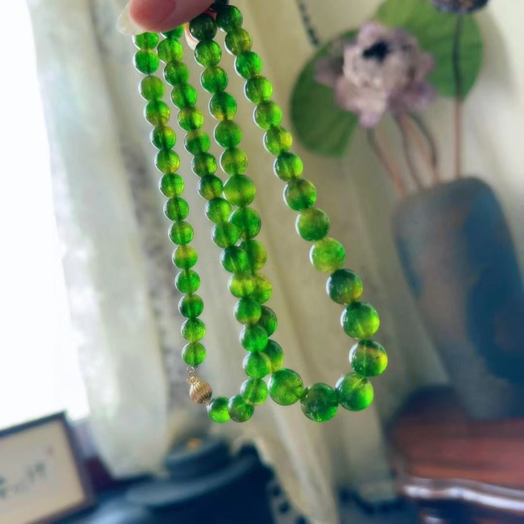 魅晶天然水晶晶体通透辣绿西瓜碧玺塔链手链