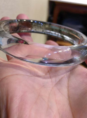 魅晶天然水晶晶体通透天然绿幽灵水晶手镯