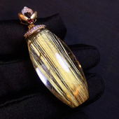 魅晶天然水晶晶体通透钛晶桶珠路路通吊坠