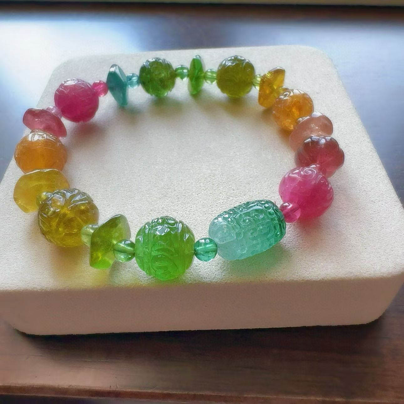 魅晶天然水晶多宝碧玺手链