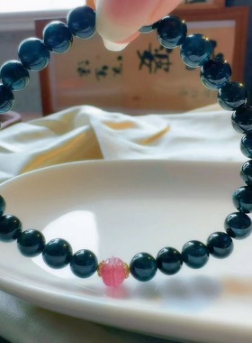 魅晶天然水晶晶体通透浓郁醇厚颗颗通透老矿碧玺手链