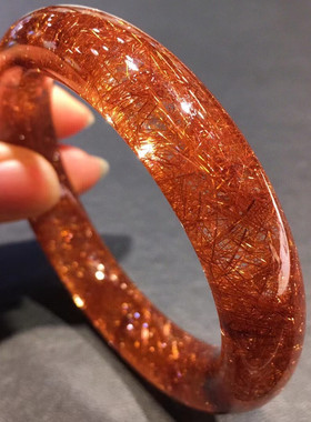 魅晶魅晶天然水晶晶体通透铜发晶手镯