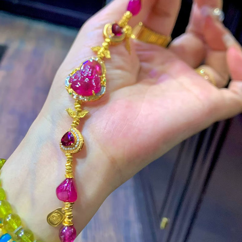 魅晶天然水晶晶体通透桃红碧玺佛手链,饰品/流行首饰/时尚饰品新,手饰/手串,淘宝优惠券,粉丝福利购,淘宝优惠卷