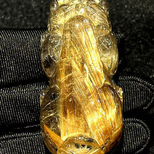 魅晶天然水晶晶体通透发晶貔貅吊坠小手把件