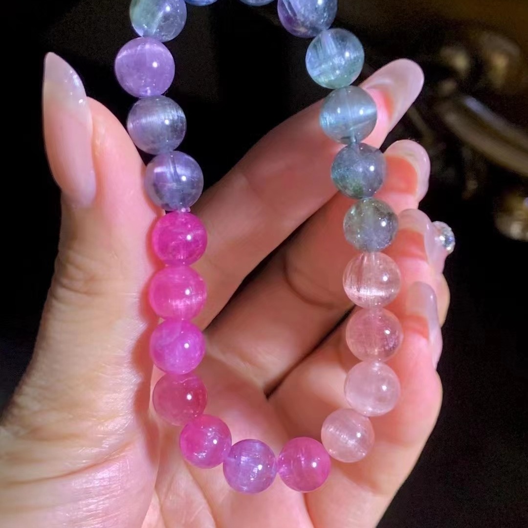 魅晶天然水晶晶体通透猫眼碧玺手链