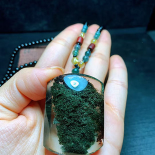 魅晶天然水晶晶体通透绿幽灵无事牌吊坠