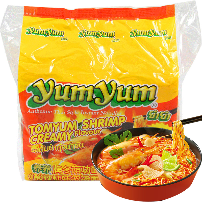 泰国冬阴功方便面泡面进口养养牌yumyum面70g*5包袋装浓汤面多味-封面