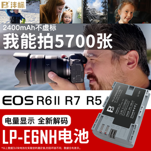E6适用于佳能EOS 70D 5D3 80D 7D2 E6NH电池lp 5D4 e6n 6D2 5DSR相机配件 沣标LP R6II 90D