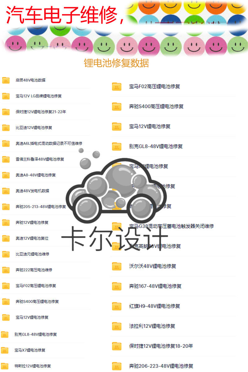 数据参数锂电池修复数据奔驰宝马保时捷特斯拉比亚迪别克沃尔沃