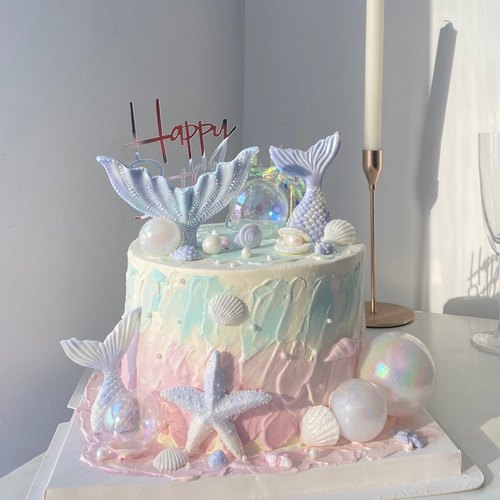 蓝色海洋主题蛋糕装饰美人鱼模具