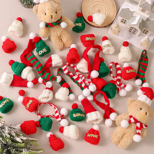 圣诞节毛线小帽子圣诞树装饰配件