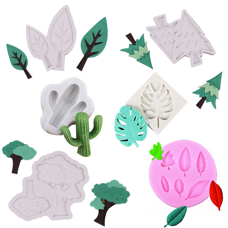 烘焙森系树叶叶子硅胶模具龟背叶 仙人掌小树翻糖巧克力硅胶模具,厨房/烹饪用具,烘焙模具,淘宝优惠券,粉丝福利购,淘宝优惠卷