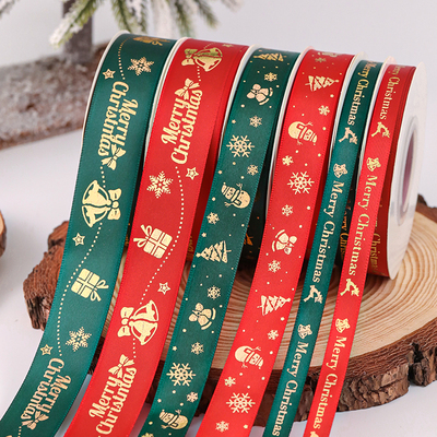 圣诞节蛋糕烫金丝带装饰麋鹿雪人红绿丝绸甜品礼品礼物包装盒绑带