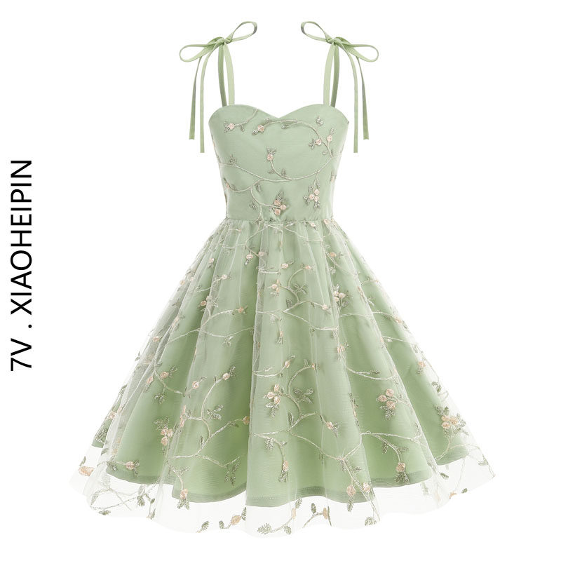 女童仙女小清新吊带连衣裙网纱公主蓬蓬礼服大摆舞蹈表演度假童装