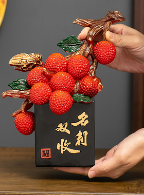 新中式客厅装饰摆件桌面创意酒柜装饰品摆件柿子事事如意名利双收