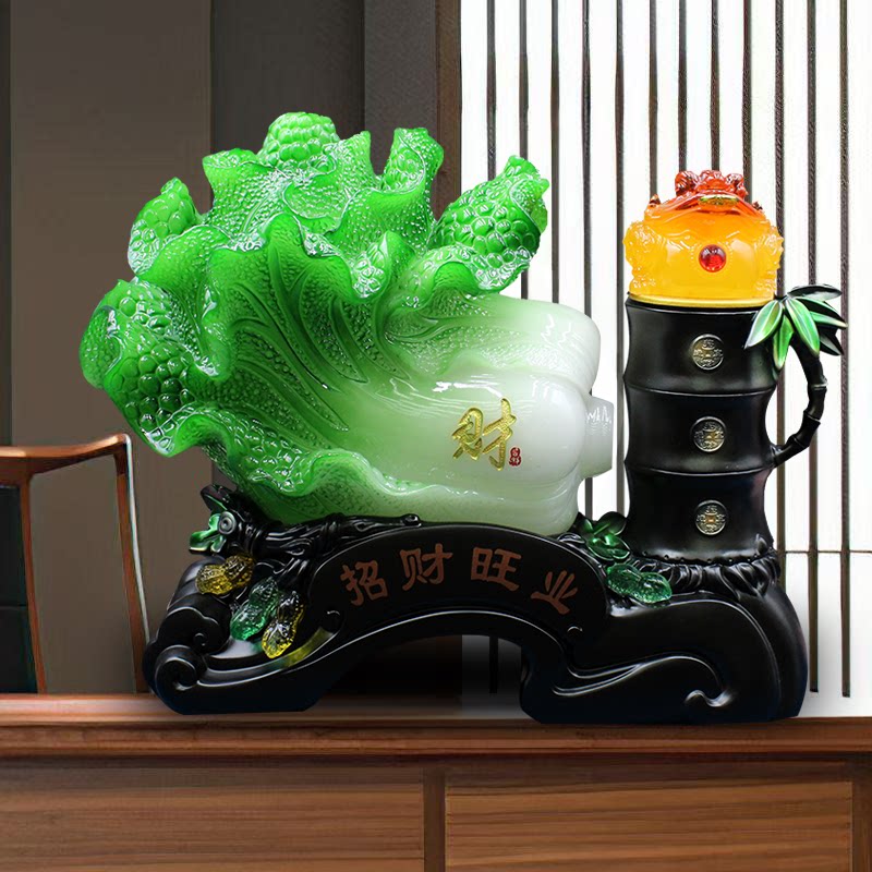 招财白菜风水摆件礼盒开业送礼