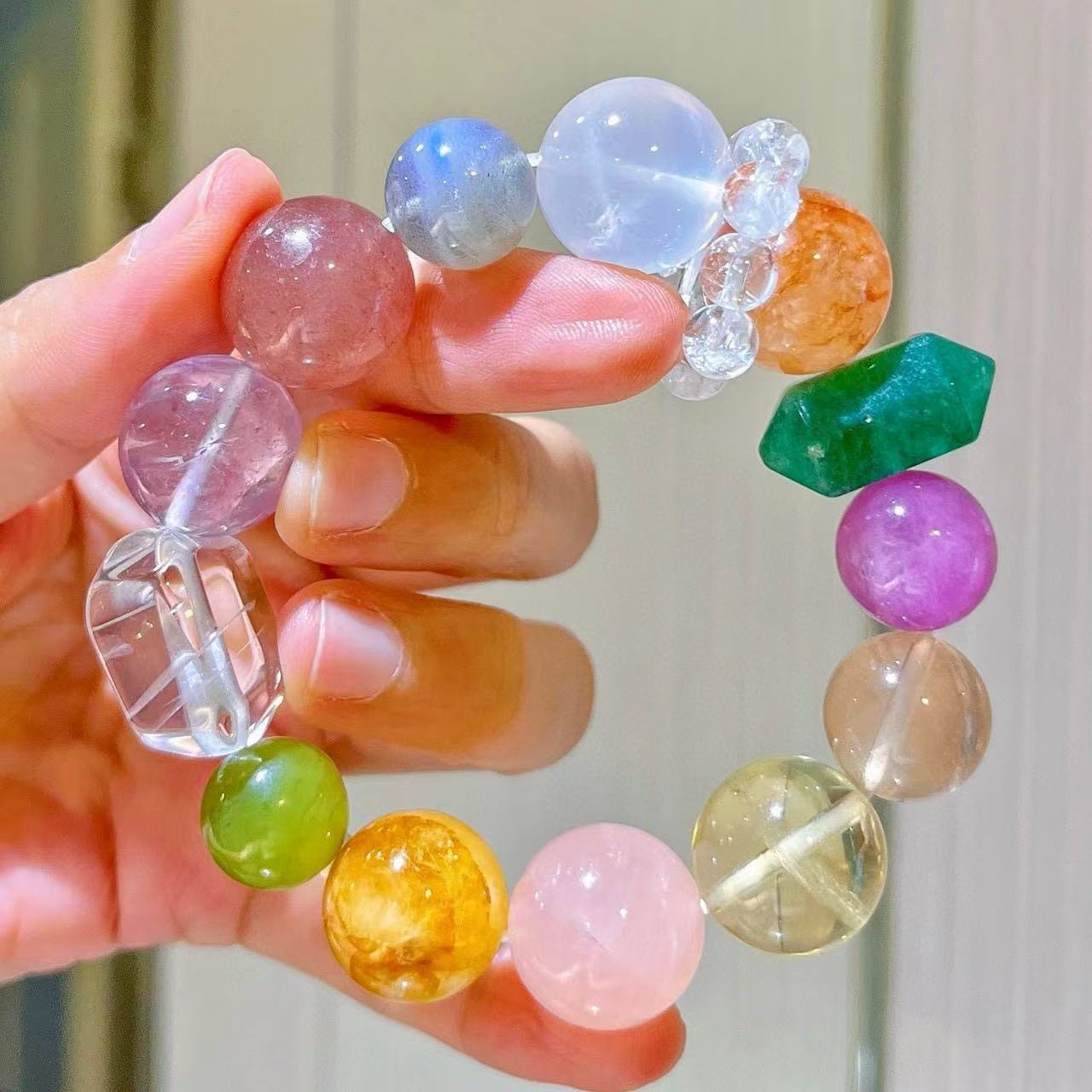 12-16mm天然高品质紫锂辉柠檬黄粉水晶白水晶转运手链,饰品/流行首饰/时尚饰品新,手饰/手串,淘宝优惠券,粉丝福利购,淘宝优惠卷