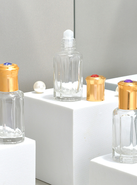 3/6/12ml滚珠瓶走珠分装香水精油药水涂抹按摩便携旅行玻璃瓶空小