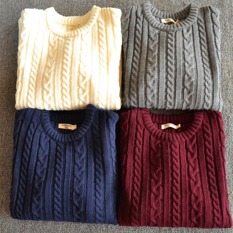 Winter hot selling classic fried dough twist sweater mens sweater Japanese retro sweater sweater sweater sweater stick needle thickened Vintage
